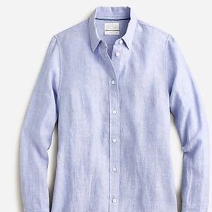 Slim-fit Baird McNutt Irish linen shirt, light blue, sz 4